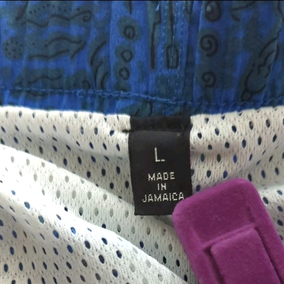 Patagonia Blue & Black Swim Shorts Trunks w Belt Size L - Picture 7 of 11